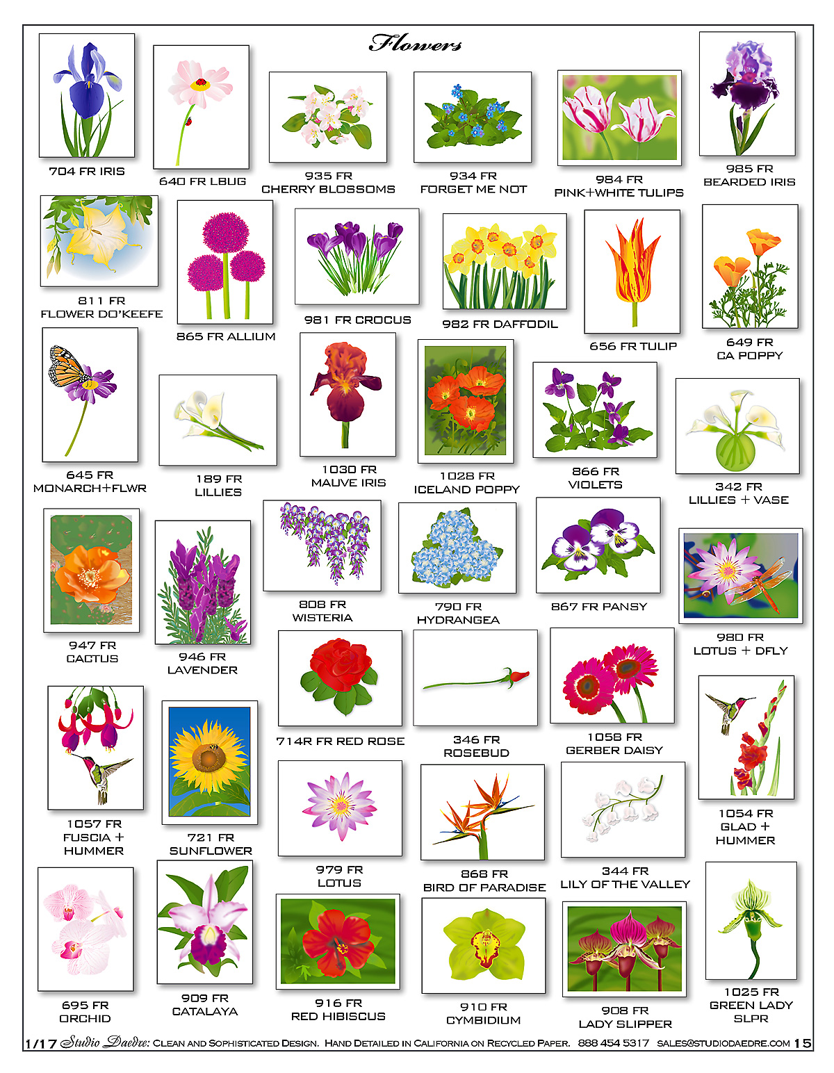 Beautiful Flower note cards and butterfly cards made in America 