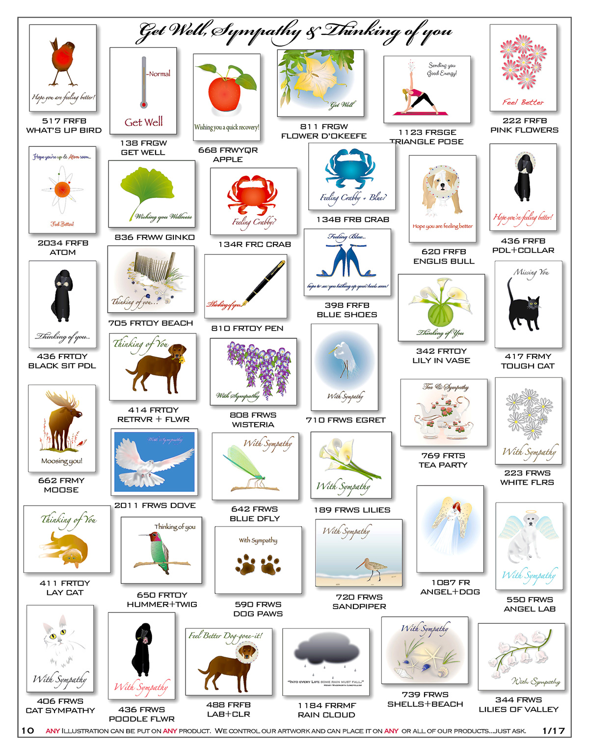 Every day Cards, Sympathy and Get Well notecards