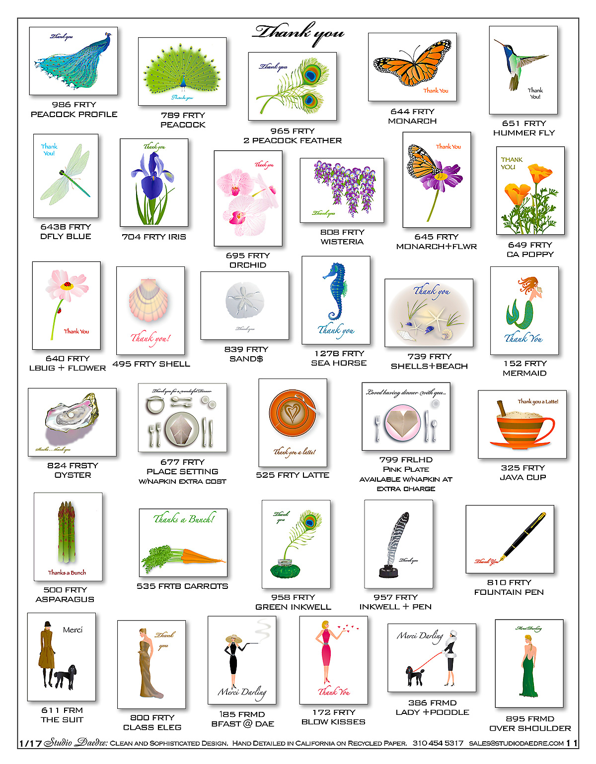 Handmade thankyou note cards & hand made thankyou notecards